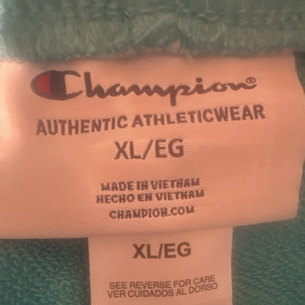 Champion Men's XL Blue Knit Athletic Shorts Drawstring Elastic Waist Logo